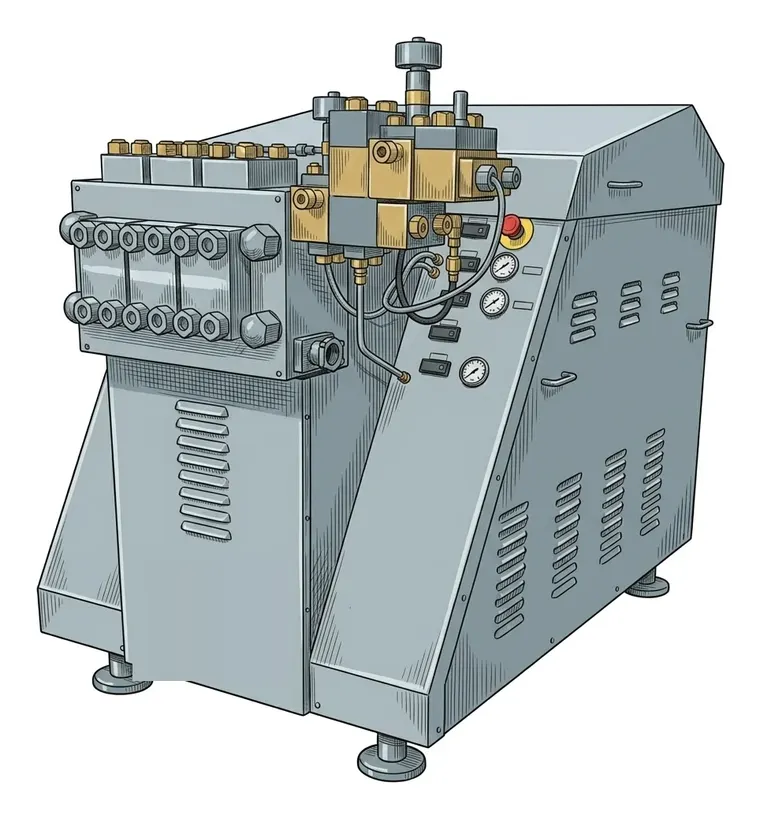 Gaulin MC homogeniser, illustration
